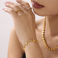 Heart Zircon Link Bracelet Stainless Steel Adjustable view 2