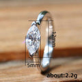 Silver Tone Marquise Solitaire Ring With Clear Stone view 4