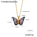Resin Butterfly Pendant Necklace With Gold Tone Chain view 9