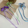 Fabric Iris Flower Duckbill Clips And Blue Bloom Hairpin view 4