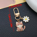 White Cat and Daisy Enamel Clip Keychain Eight-Style Collection view 10