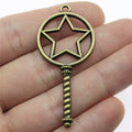 Open Star Magic Wand Frame Pendant Metal Jewelry Making Component view 3