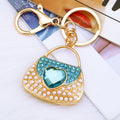 Pearl Heart Handbag Keychains in Three Colors with Plain and Braided Loops view 8