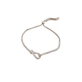 Silver Crystal Horseshoe Flower Oval Link Bracelets Three view 5