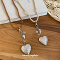 Cord Necklace with Clear Heart and Metal Charms Fashion Jewelry view 4
