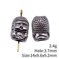 Antique Silver Sculpted Buddha Head Small Hole Spacer Bead view 3