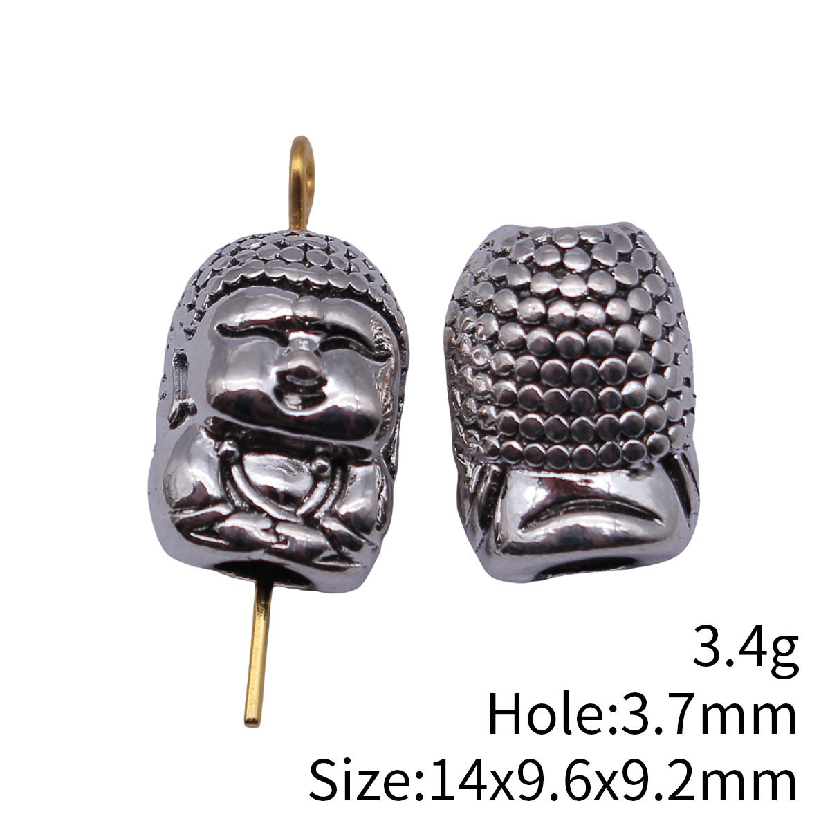 14x9.6x9.2mm 3.4g Antique Silver Zinc Alloy Buddha Spacer Beads for Bracelet Necklace Jewelry Making