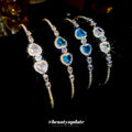 Gold Tone Clear Round Crystal Cluster Open Cuff With Gallery Mix view 1