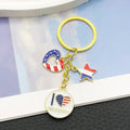 Eight Red White and Blue Flag Star and Heart Keychains view 3
