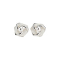 Sculpted Flower Stud Earrings With Pale Inlays In Two Colors view 5