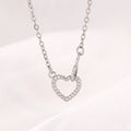 Silver Twisted Open Heart Infinity Link Pendant Necklace view 3