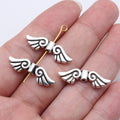 26x8mm 1.5g Antique Silver Zinc Alloy Angel Wing Loose Metal Beads for DIY Jewelry Making