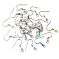 Silver Tone Fishhook Earring Wires with Colorful Accent Beads view 3