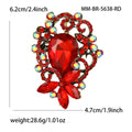 Oval Crystal Bow Cluster Brooch in 8 Color Options view 4