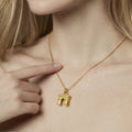 Gold Arc De Triomphe Pendant Necklace Chain Extender view 4