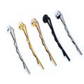 Round Pad Wavy Bobby Pin Blanks in Assorted Metal Finishes view 5