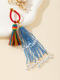 Beaded Tassel Bag Charm Pendant With Pearl Trim Seven Colors view 8