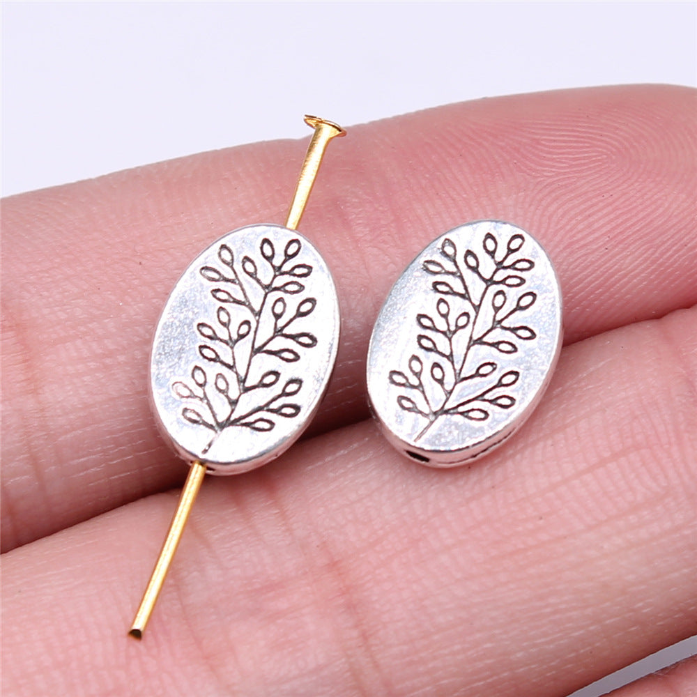 14x10mm 1.54g Zinc Alloy Branch Pattern Small Hole Spacer Beads for Bracelet Necklace Making