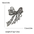 Antique Tone Crystal Ribbon Bow Brooch In Four Colorways view 7