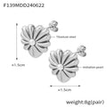Flower Heart Imitation Pearl Pendant Necklace And Studs view 9