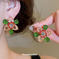 Multicolor Crystal Flower Necklace and Stud Earrings Two Styles view 4
