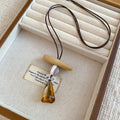 Brown Resin Geometric Pendant Cord Necklaces in Six Designs view 8