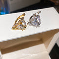 Crystal Heart and Star Ear Cuff in Gold or Silver Tone view 2