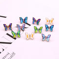 Gold Tone Faceted Crystal Butterfly Stud Earrings in Five Colors view 5