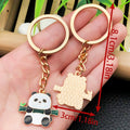 Apple, Bamboo and Rocking Panda Enamel Keychains, 8 Poses view 8