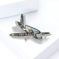 Shell Effect Airplane Brooch With Clear Crystal Frame view 3