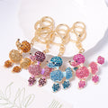 Rhinestone Poodle Dog Keychain Gold Tone Metal 4 Colors view 1