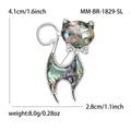 Abalone Shell Cat Brooch with Curled Tail for Jackets, Coats, and Scarves view 6