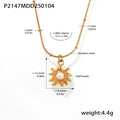 Gold Sunburst Pendant Necklace With Center Shell Bead view 6