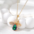 Gold Butterfly Crystal Teardrop Pendant Necklace 4 Colors view 8