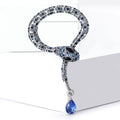 Crystal Snake Brooch with Teardrop Dangle in Four Colors view 4
