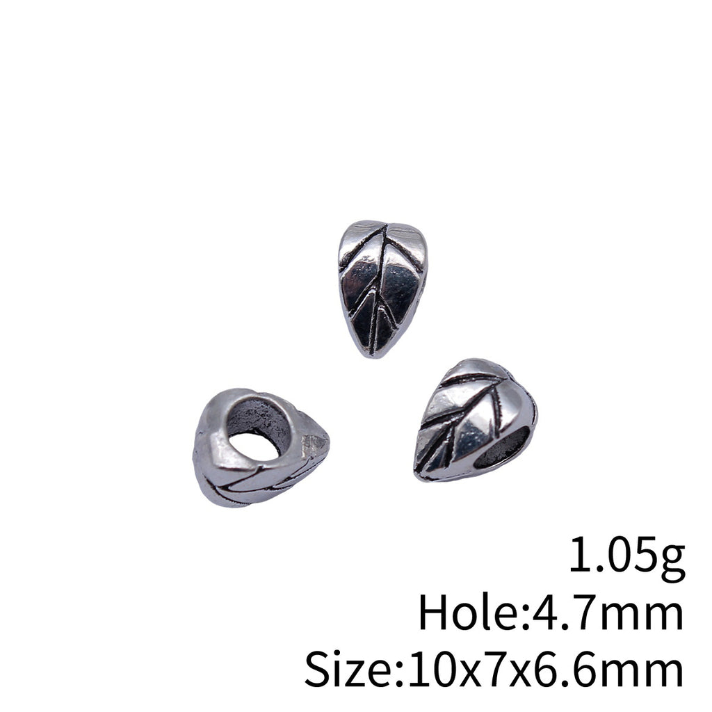 10x7x6.6mm 1.05g Multicolor Zinc Alloy Leaf Large Hole Spacer Beads for DIY Bracelet Jewelry Making