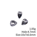 Folded Leaf Large Hole Metal Beads for Jewelry Making view 3
