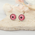 Gold and Silver Tone Glitter Eyeball Round Stud Earrings view 5