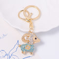 Rhinestone Goat Keychain Gold Tone Zodiac Animal Bag Charm view 8