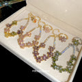 Flower Zircon Bracelet and Open Ring Gold Silver Tones view 3