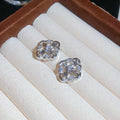 Openwork Quatrefoil Stud Earrings in Gold and Silver view 7
