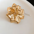 Oversized Hammered Metal Flower Rings Bangles Gold Silver view 8