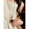 Brown Geometric Pendant Long Necklaces in Six Designs view 10