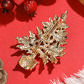 Potted Holly Leaf Christmas Tree Brooch With Multicolor Crystals view 3