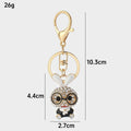 Rhinestone Bunny Keychain Glasses Rabbit Metal Bag Charm view 2