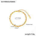 Rhombus Link Chain Necklace Bracelet Gold Silver Metal view 8