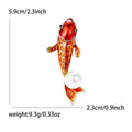 Red Enamel Koi Fish Brooch With Large White Pearl Accent view 6