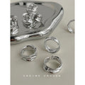 Silver-Tone Open Adjustable Liquid Metal Band Ring view 4
