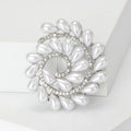 Spiral Faux Pearl Brooch in Gold or Silver Tone Finish view 5
