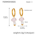Gold Hoop Resin Polka Dot Mushroom Drop Earrings Five Colors view 6